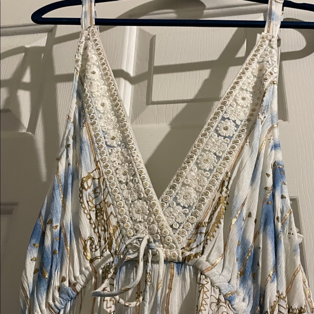 Tie-Dye Blue and White Maxi Dress - Picture 10 of 11